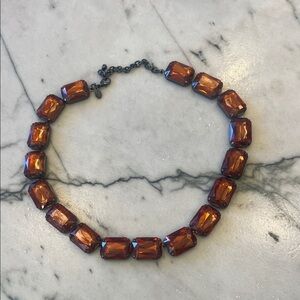 WOW Joan Rivers Radiant Chunky Deep Amber Faceted Gemstone Necklace